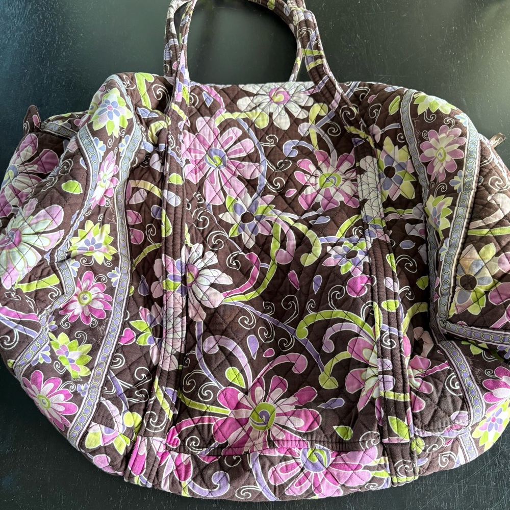 Vera Bradley Purple Punch Duffle Pag  Quilted Women's Bag